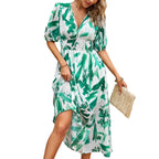 Damen Maxi Kleid mit 3/4-Ärmeln und floralem Design R&B