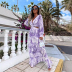 Damen Maxikleid mit floralen Details und raffiniertem Schnitt R&B