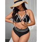 Damen Triangel-Bikini mit goldenen Akzenten R&B