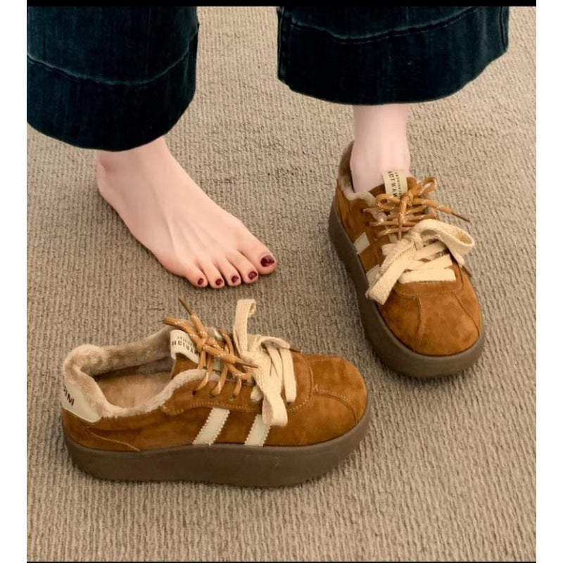 Damen Bequemliche Sneakers mit weichem Innenfutter und modischer Schnürung R&B