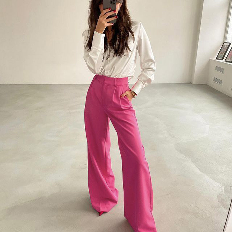Damen Weite Palazzo-Hose mit eleganter Taillierung und modischem Schnitt R&B