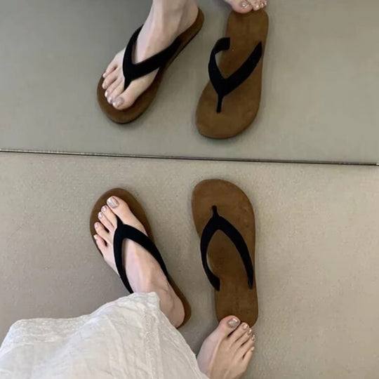 Damen Zehentrenner-Sandalen mit ergonomischem Fußbett und elegantem Riemendesign R&B