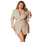 Damen elegantes Wickelkleid mit Cut-Outs R&B