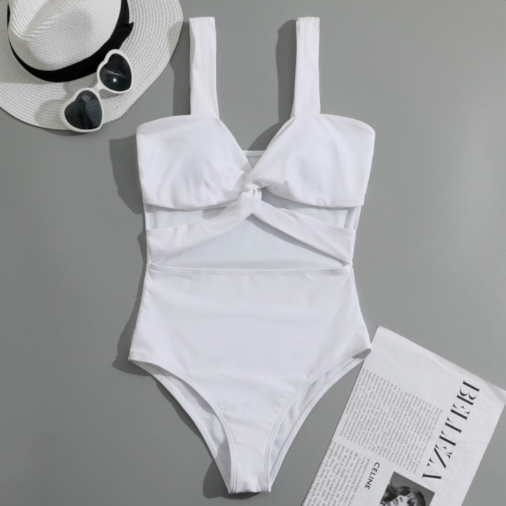Damen Einteiler Badeanzug mit eleganten Rüschendetails R&B