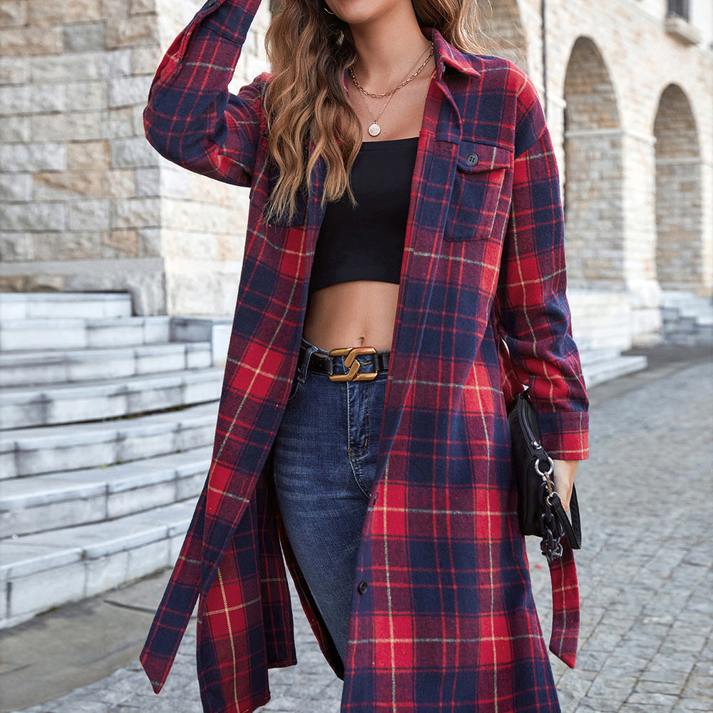 Damen Langarmhemd aus Flanell mit Karomuster R&B
