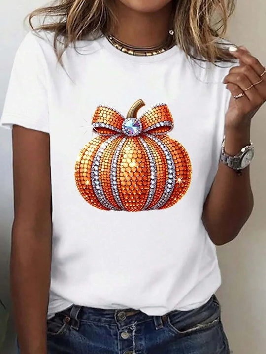 Damen T-Shirt mit stylischem Kürbis-Motiv und aufregendem Animal-Print R&B