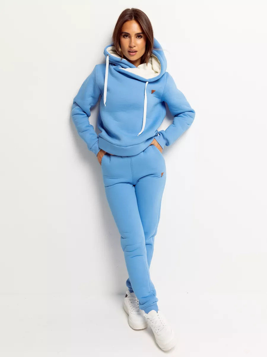 Damen Sportliches Hoodie-Set mit hohem Kragen R&B