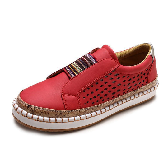 Damen modische Slip-On Sneakers mit luftiger Netzstruktur und dekorativen Streifen R&B