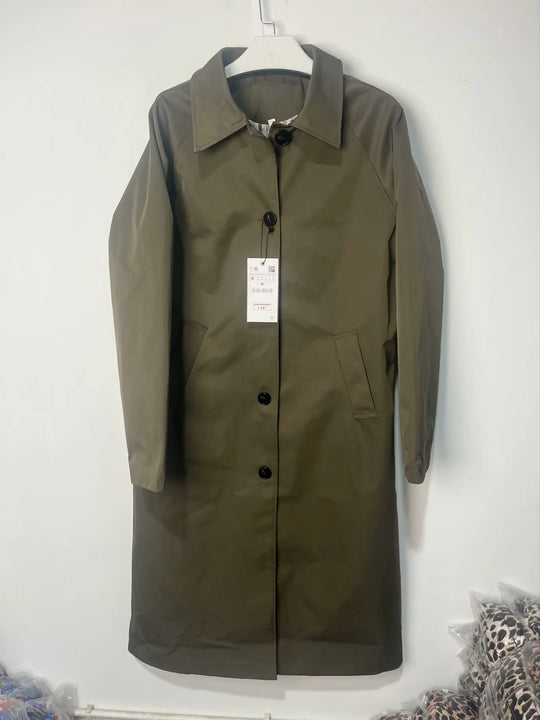 Damen modische Übergangsjacke mit elegantem Stehkragen und praktischen Knopfdetails R&B