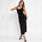 Damen Elegantes Bodycon-Maxikleid mit seitlichem Schlitz und figurbetonendem Schnitt R&B