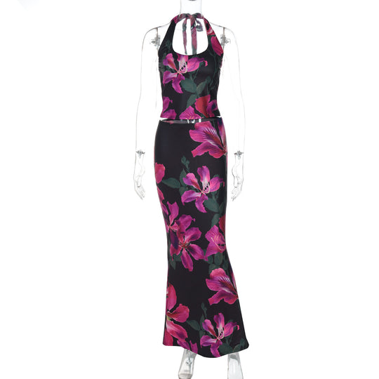 Damen Elegantes Maxikleid mit verführerischem Halterneck R&B