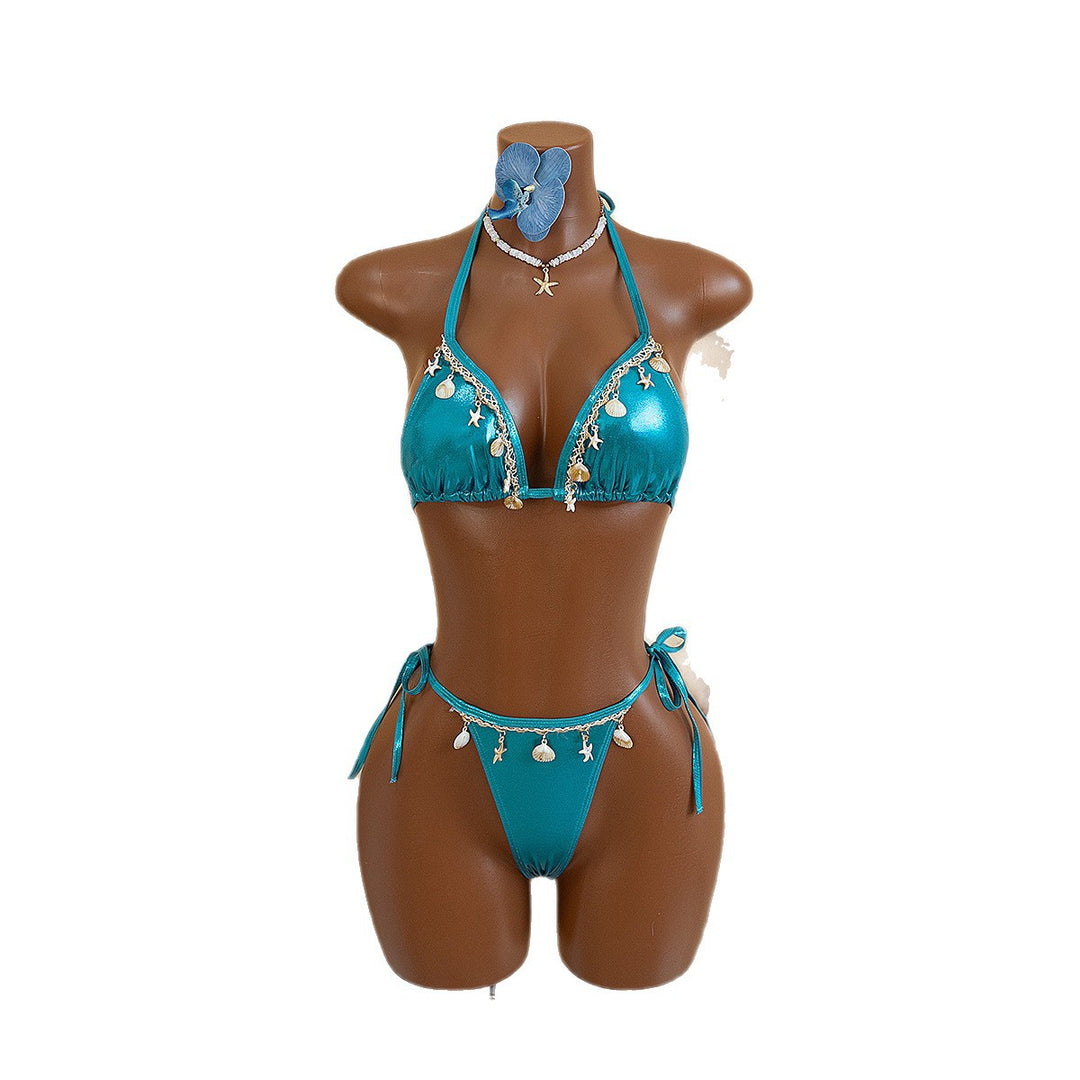 Damen Triangel-Bikini mit stilvollen Muschelverzierungen R&B