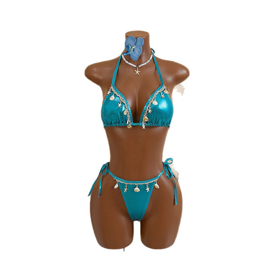 Damen Triangel-Bikini mit stilvollen Muschelverzierungen R&B