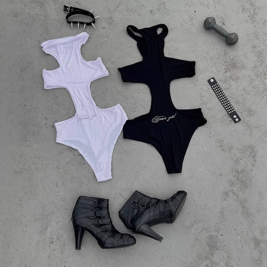 Damen Einteiler mit Kapuze und seitlichem Cut-Out R&B