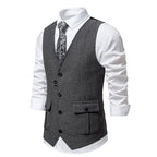 Herren elegante Weste im strukturierten Hahnentrittdesign R&B