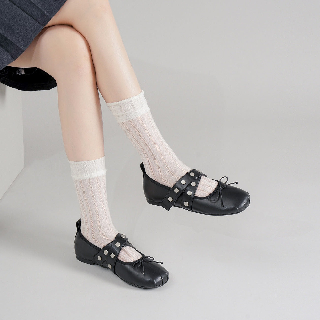 Damen Ballerinas mit modischem Schnallen- und Schleifendetail R&B