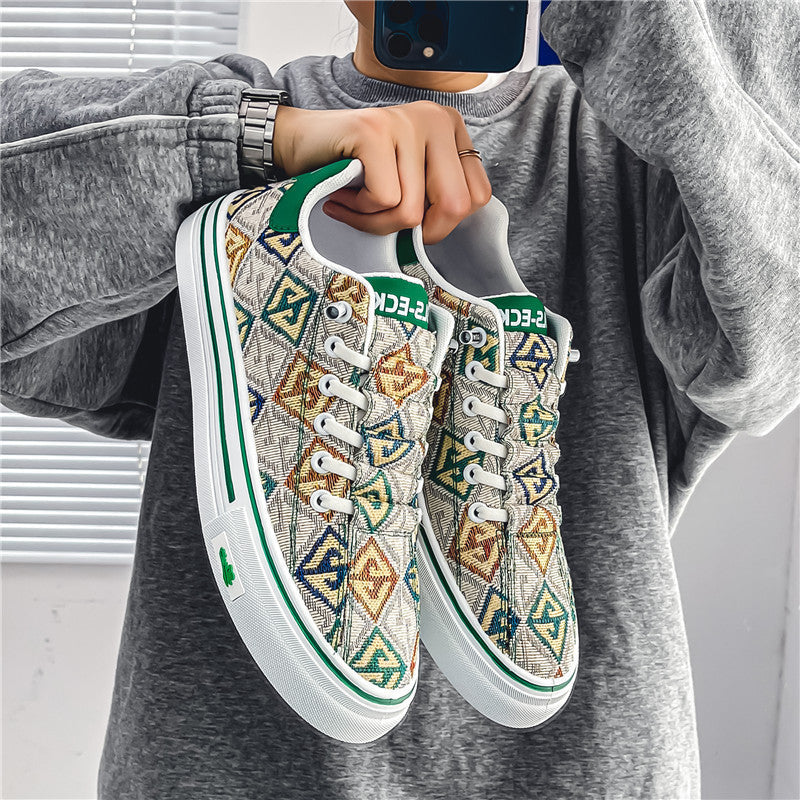 Damen modische Sneaker mit trendigem Grafikwaren-Design und rutschfester Gummisohle R&B