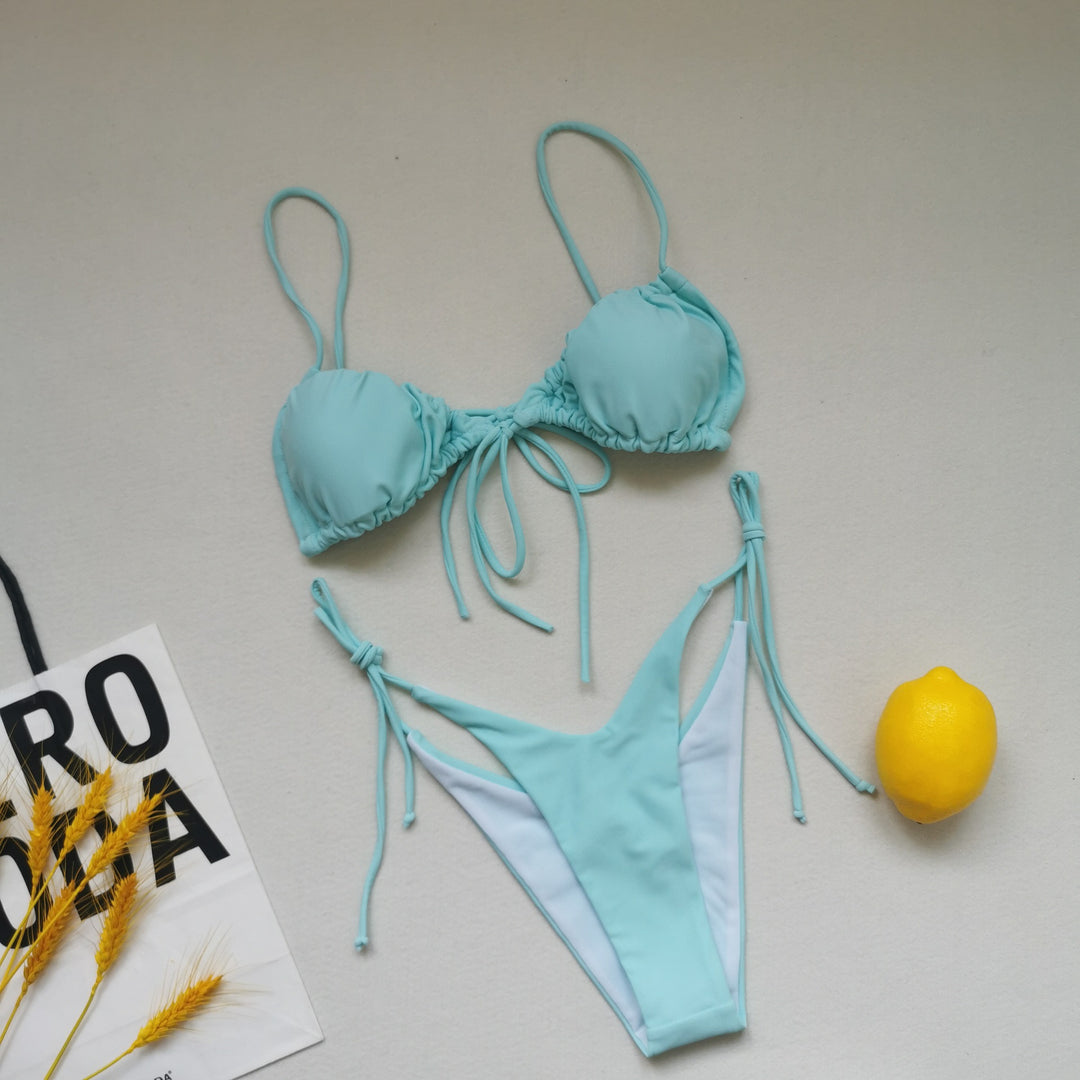 Damen Triangel-Bikini mit regulierbaren Bindebändern R&B