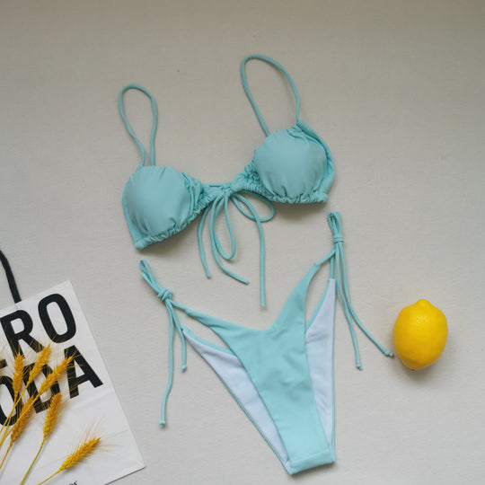 Damen Triangel-Bikini mit regulierbaren Bindebändern R&B