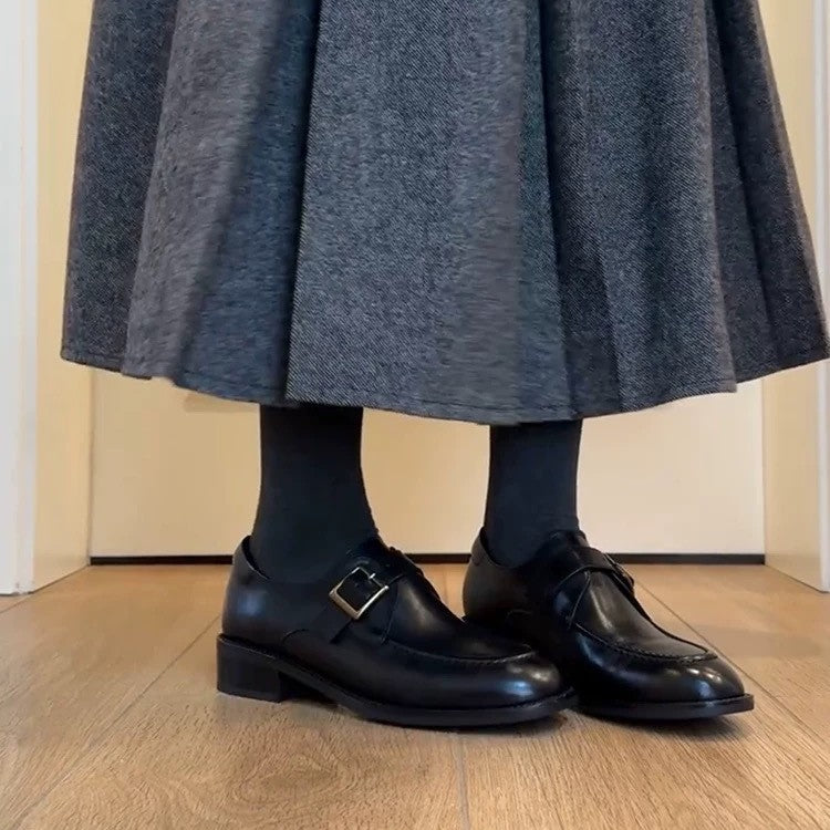 Damen elegante Mokassins mit Schnallenverzierung