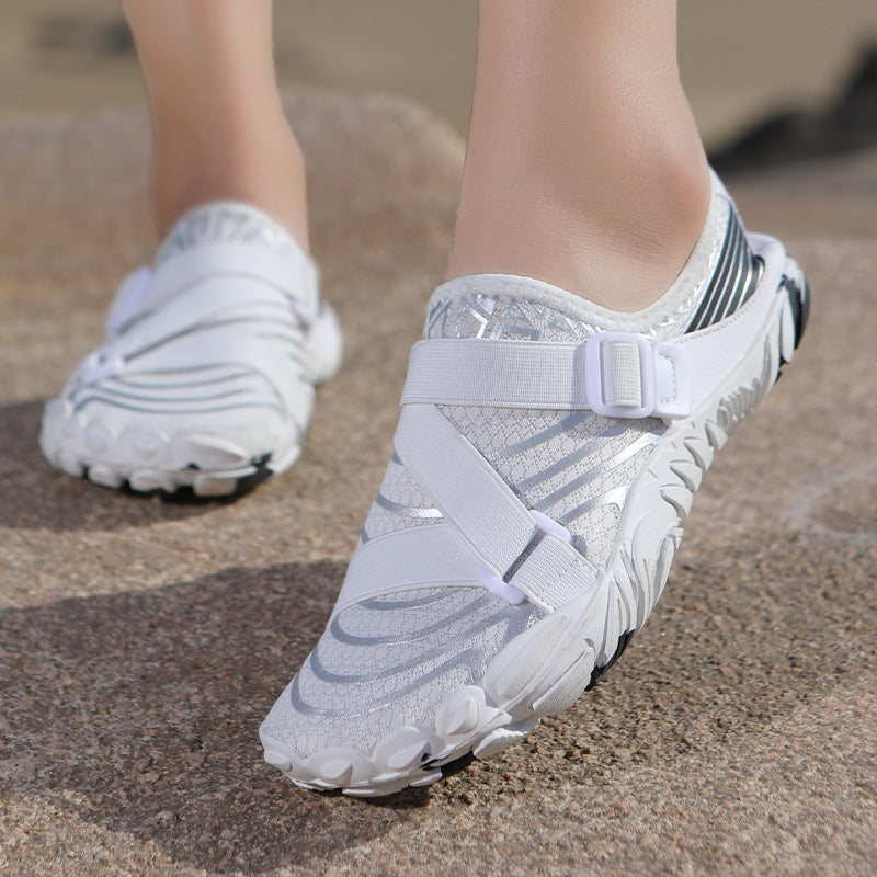 Damen Sportliche Aquafitness-Schuhe mit verstellbarem Gurt und rutschfester Sohle R&B