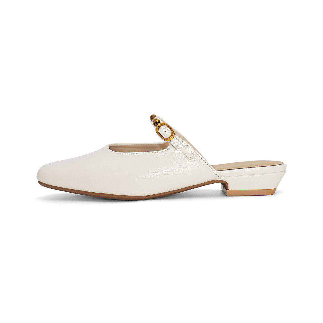 Damen elegante Slingback-Mules mit modischem Schnallenverschluss R&B
