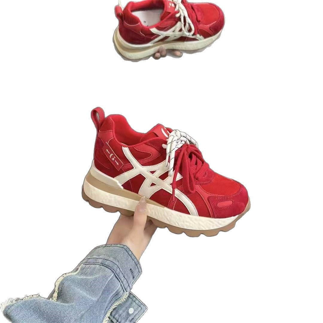 Damen Sportliche Chunky Sneakers mit rutschfester Sohle und atmungsaktiver Obermaterialstruktur R&B