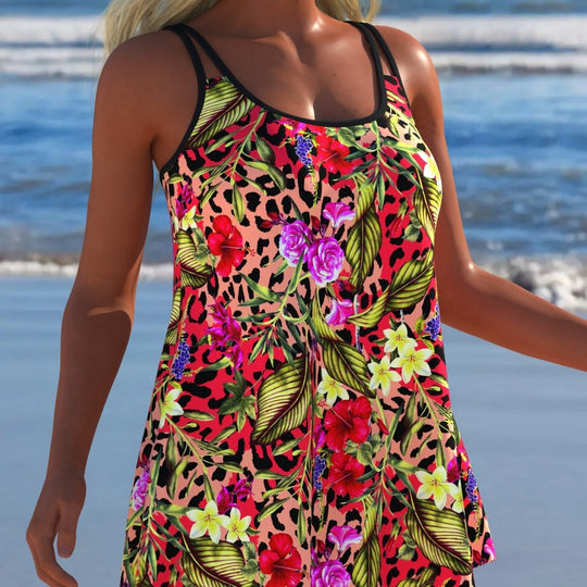 Damen Schwimmanzug mit modischem A-Linien-Schnitt und floralem Design R&B