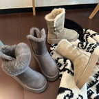 Damen kuschelige Winterstiefel mit verstellbarem Riemen und Soft-Futter R&B