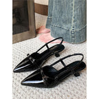 Damen spitze Slingback Ballerinas mit eleganter Schnalle R&B