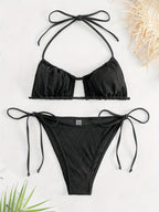 Damen Triangel-Bikini mit raffiniertem Rüschendesign R&B