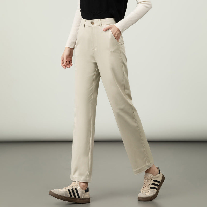 Damen elegante Stoffhose mit elastischem Bund