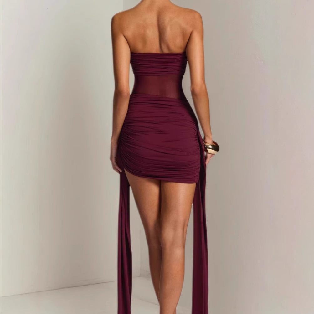 Damen Elegantes Strandkleid mit elastischer Passform und raffiniertem Wickeldesign R&B