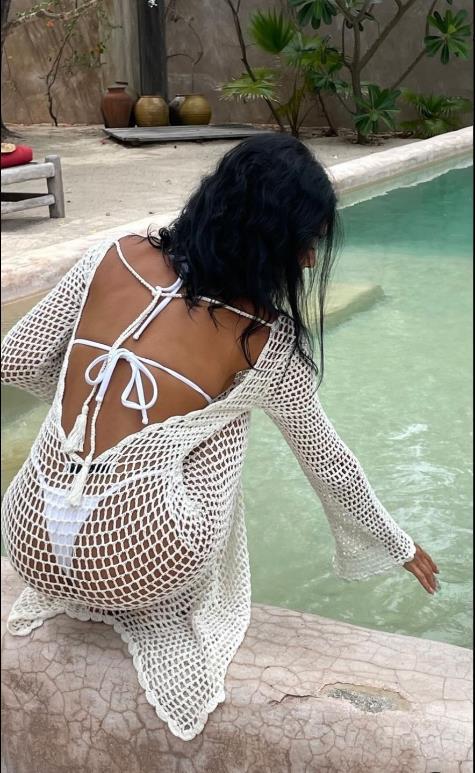 Damen gehäkeltes Strandkleid mit weitem Schnitt R&B