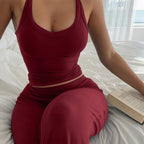 Damen Sportliches Jumpsuit aus elastischem Rippmaterial mit figurformendem Schnitt R&B