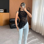 Damen Spitzenoberteil mit femininem Schnitt und floralen Details R&B