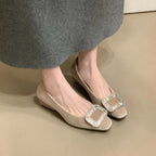 Damen elegante Ballerinas mit funkelnder Schnallenverzierung R&B
