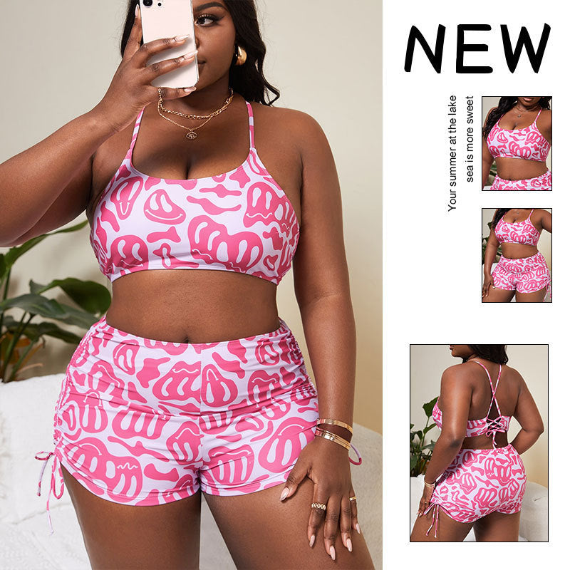 Damen Sport-Bikini-Set mit hohem Bund und verstellbaren Trägern R&B