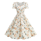 Damen Freizeitkleid mit floralem Design und schwingendem Rock R&B