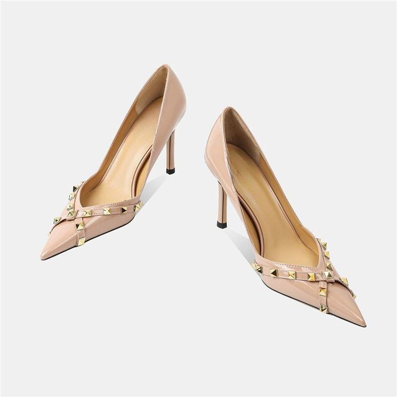 Damen elegante Stiletto-Pumps mit dekorativem Nieten-Detail R&B