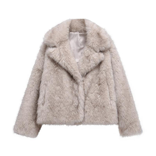 Damen modischer Fellblazer R&B