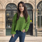 Damen Grobstrickjacke mit modischen Knopfdetails und lässigem Schnitt R&B
