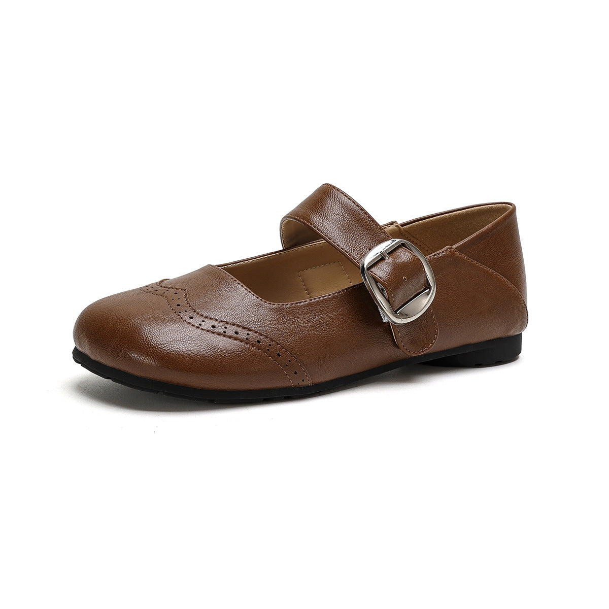 Damen Ballerinas mit verstellbarem Riemen und eleganter Schnalle