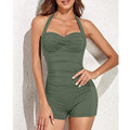 Damen Eleganter Badeschnitt mit rüschenärmel und abnehmbaren Trägern R&B