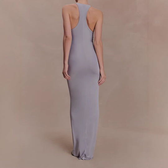 Damen Hochwertiges Abendkleid mit tiefem V-Ausschnitt und Raffungen R&B