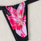 Damen Triangel-Bikini mit floralem Design und verstellbaren Trägern R&B