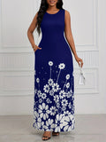 Damen Maxikleid mit floralem Muster und praktischen Seitentaschen R&B