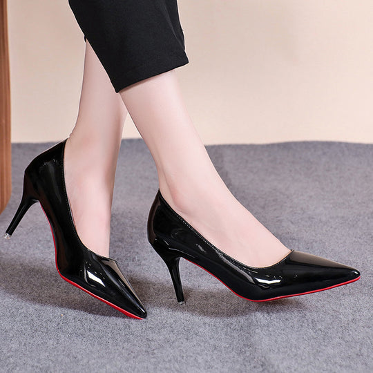 Damen elegante spitze Lackpumps mit hohem Absatz R&B