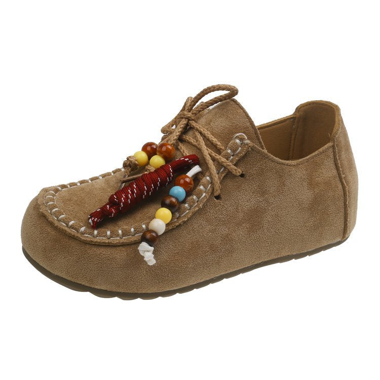 Damen Mokassins mit dekorativen Perlen und weichem Wildleder R&B