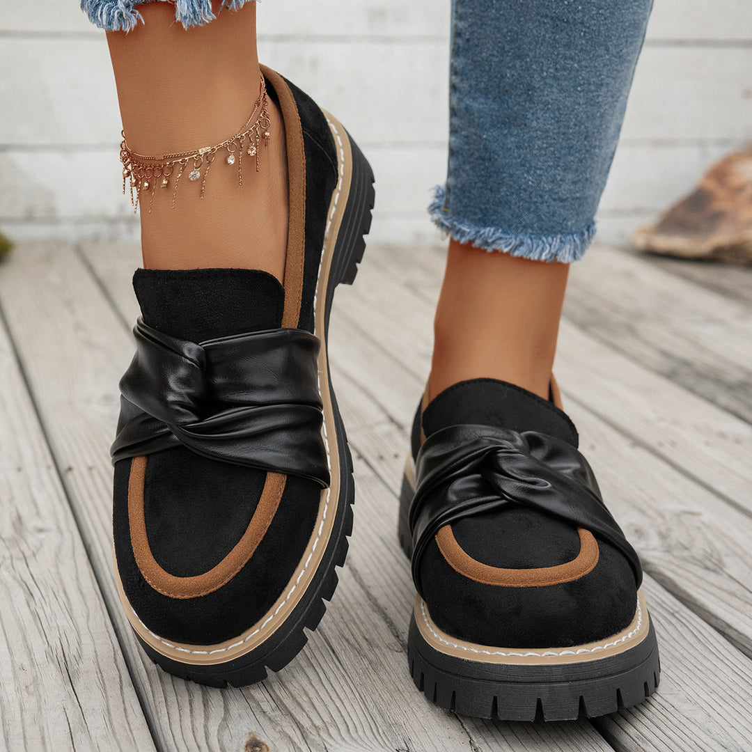 Damen Mokassins mit modischer Knotendetail und bequemer Profilsohle R&B